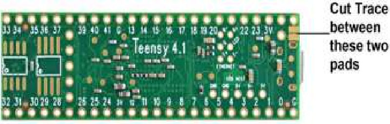 Teensy 4.1 trace cut here.
